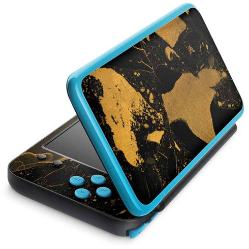 Black and Gold Scattered Marble Nintendo 2DS XL (2017) Skin